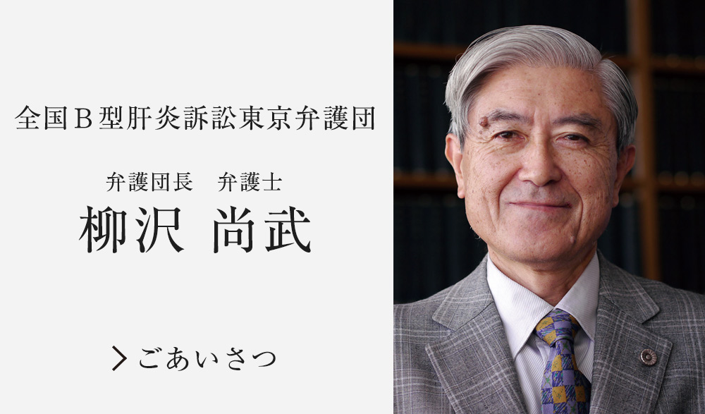 全国B型肝炎訴訟東京弁護団団長 弁護士 柳沢 尚武
